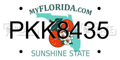 PKK8435 Florida License Plate