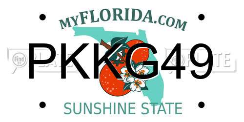 PKKG49 Florida License Plate