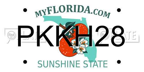 PKKH28 Florida License Plate