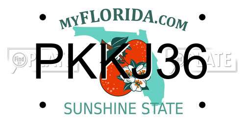 PKKJ36 Florida License Plate