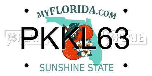 PKKL63 Florida License Plate