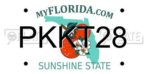 PKKT28 Florida License Plate