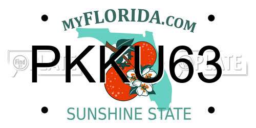 PKKU63 Florida License Plate