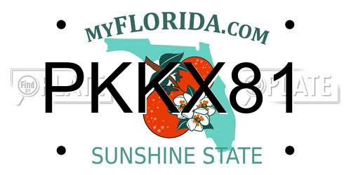 PKKX81 Florida License Plate