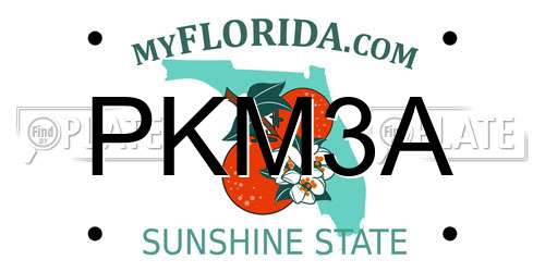 PKM3A Florida License Plate