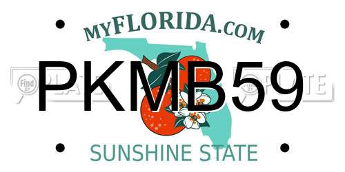PKMB59 Florida License Plate