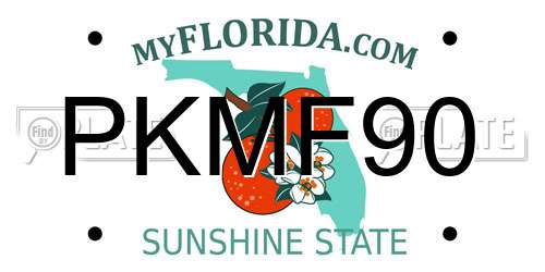 PKMF90 Florida License Plate