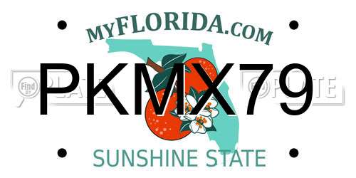 PKMX79 Florida License Plate