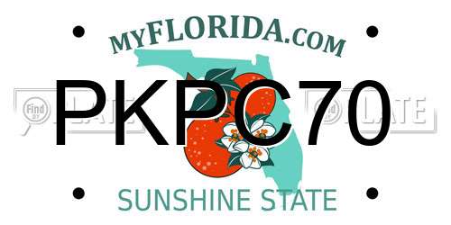 PKPC70 Florida License Plate