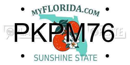 PKPM76 Florida License Plate