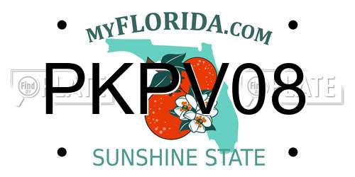 PKPV08 Florida License Plate