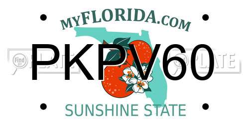 PKPV60 Florida License Plate