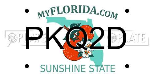 PKQ2D Florida License Plate