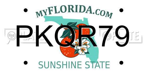 PKQR79 Florida License Plate
