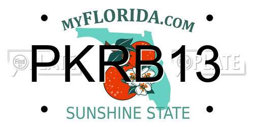 PKRB13 Florida License Plate