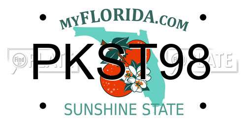 PKST98 Florida License Plate