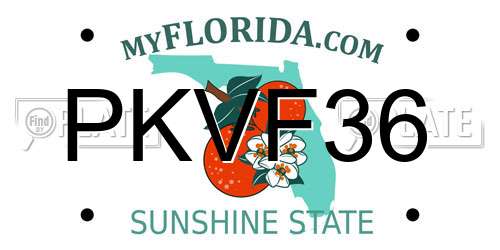 PKVF36 Florida License Plate