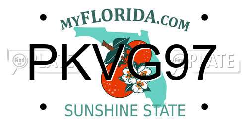 PKVG97 Florida License Plate