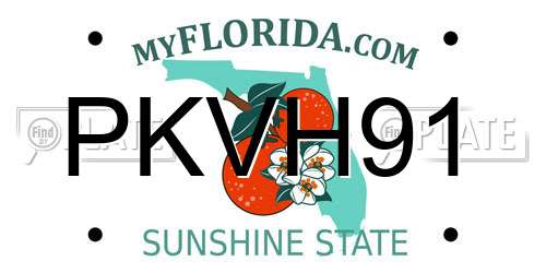 PKVH91 Florida License Plate