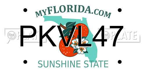 PKVL47 Florida License Plate