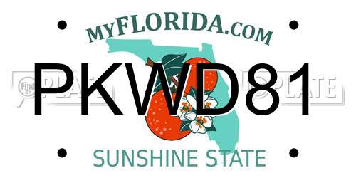 PKWD81 Florida License Plate