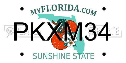 PKXM34 Florida License Plate