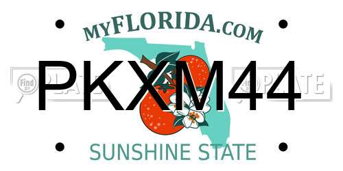 PKXM44 Florida License Plate