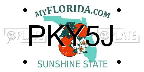 PKY5J Florida License Plate