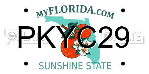 PKYC29 Florida License Plate
