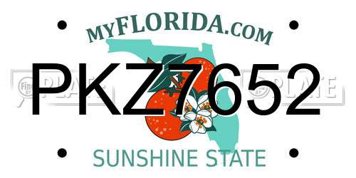 PKZ7652 Florida License Plate