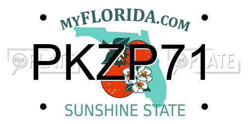 PKZP71 Florida License Plate