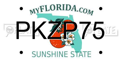 PKZP75 Florida License Plate