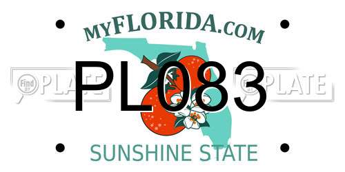 PL083 Florida License Plate