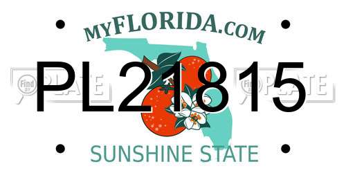 PL21815 Florida License Plate