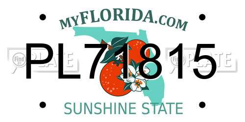 PL71815 Florida License Plate