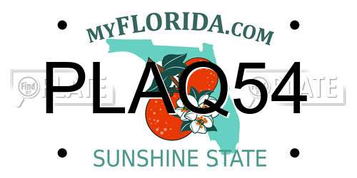 PLAQ54 Florida License Plate