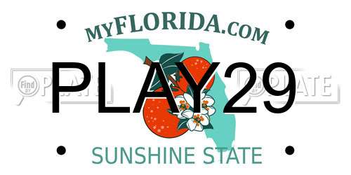 PLAY29 Florida License Plate