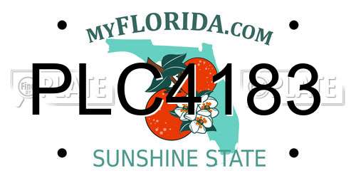 PLC4183 Florida License Plate