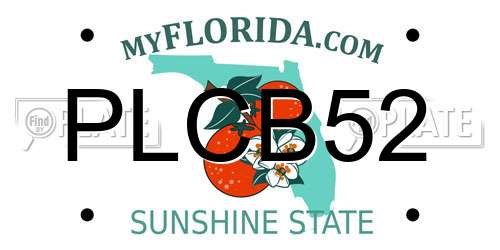 PLCB52 Florida License Plate