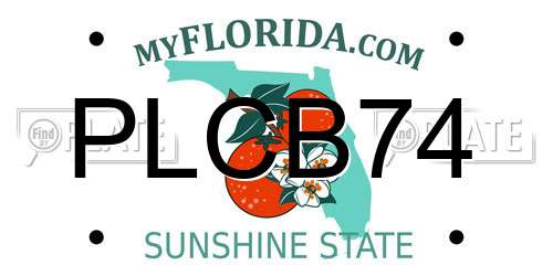 PLCB74 Florida License Plate