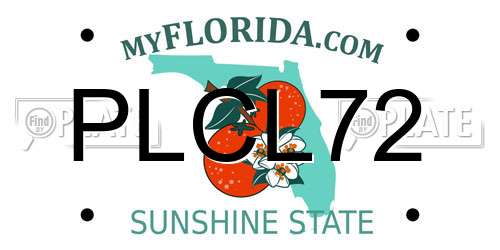 PLCL72 Florida License Plate