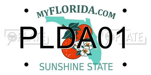 PLDA01 Florida License Plate
