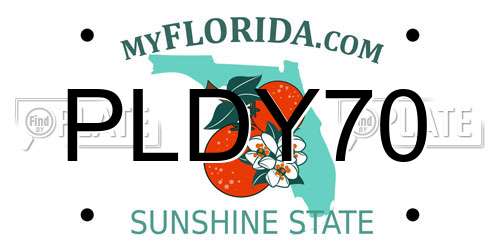 PLDY70 Florida License Plate