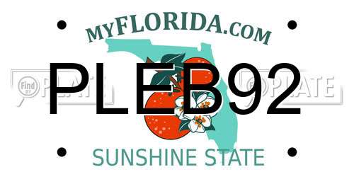 PLEB92 Florida License Plate