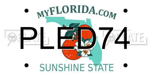 PLED74 Florida License Plate