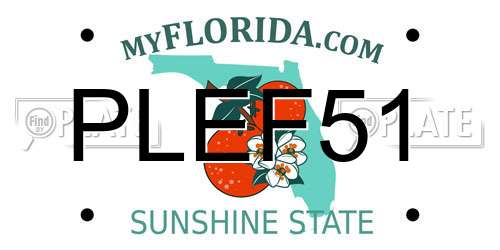 PLEF51 Florida License Plate