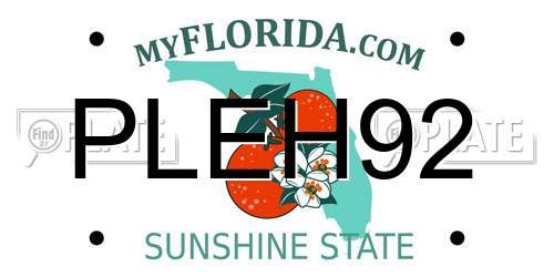 PLEH92 Florida License Plate