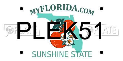PLEK51 Florida License Plate