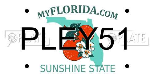 PLEY51 Florida License Plate
