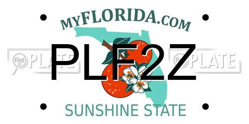 PLF2Z Florida License Plate